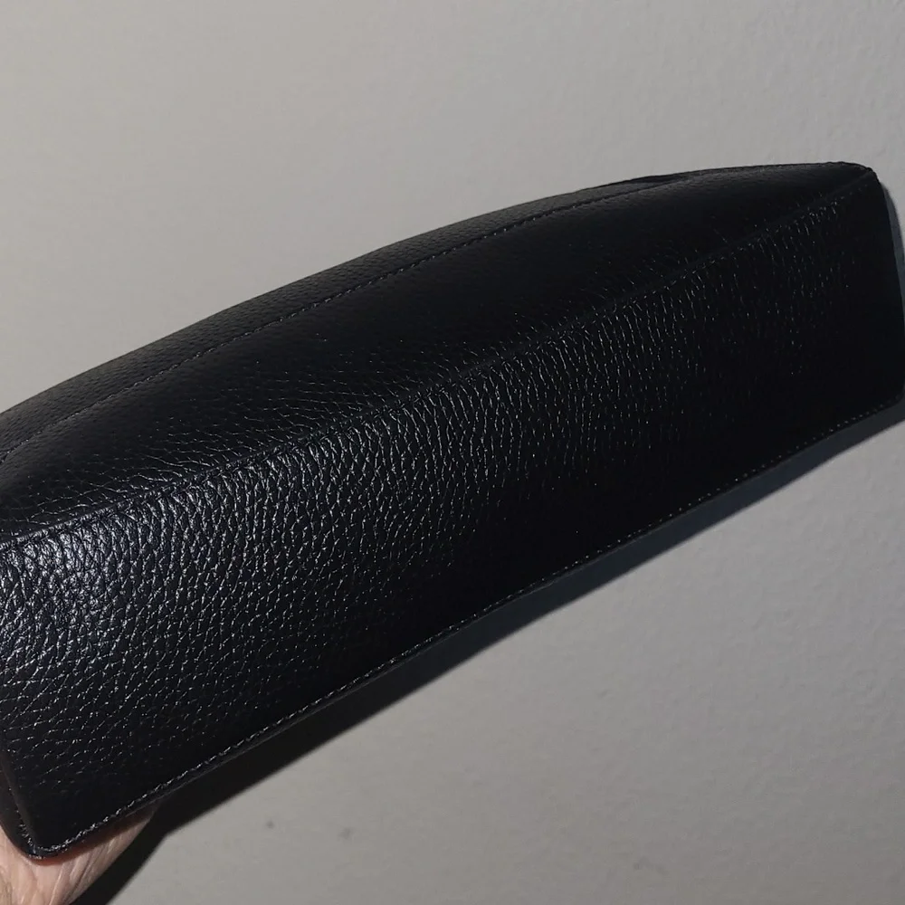 Kate Spade Black Structured Shoulder Bag with Gold Accent